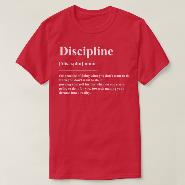 T-shirt Définition de discipline (Design devant)