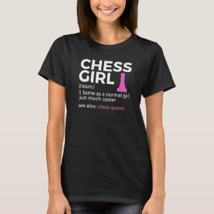 T-shirt Définition de fille d'échecs Reine d'échecs