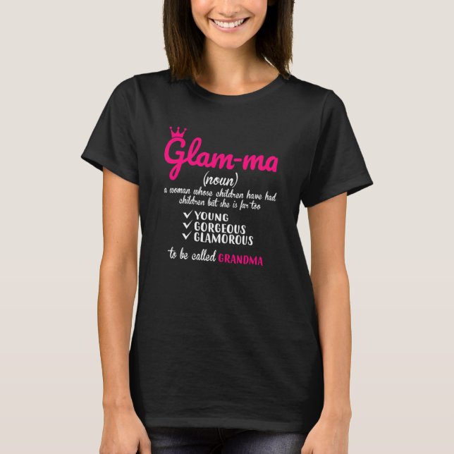 T-shirt Définition de grand-mère Glamma grand pour grand-m (Devant)
