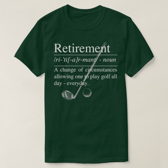 T-shirt Définition de la retraite GOLF (Design devant)