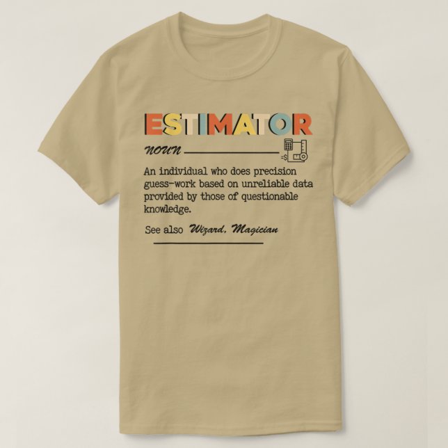 T-shirt Définition De L'Estimateur, Titres De Travail De D (Design devant)