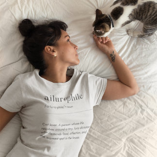 T-shirt Définition de l'ilurophile - Amoureux des chats