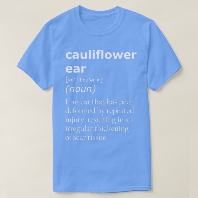T-shirt Définition de l'oreille du chou-fleur (Design devant)