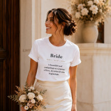 T-Shirt Définition de Mariée | Cadeau Personnalisé
