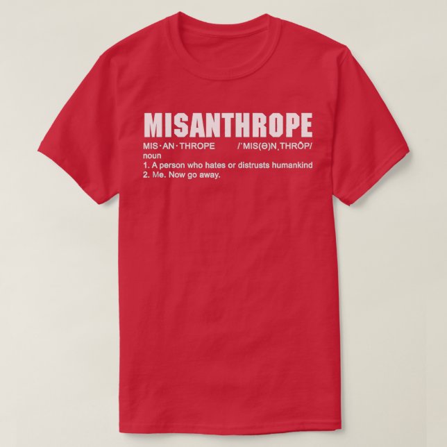 T-shirt Définition de Misanthrope (Design devant)