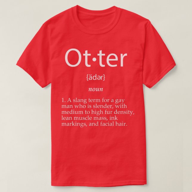 T-shirt Définition De Otter Drôle mignon Gay Gay Gag Cadea (Design devant)