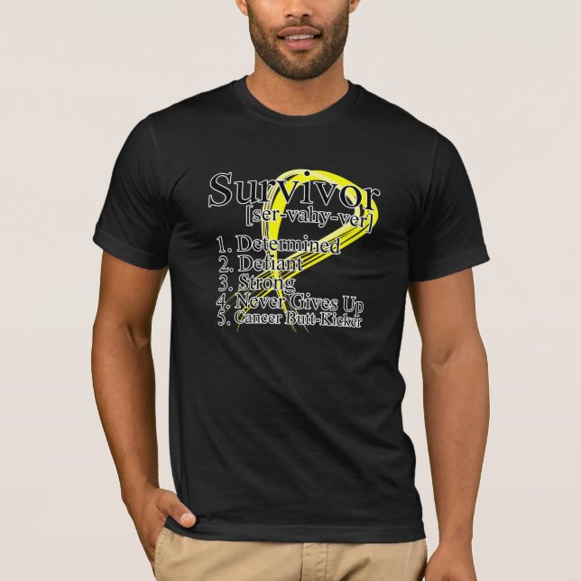 T-shirt Définition de survivant - cancer du testicule (Devant)
