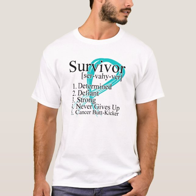 T-shirt Définition de survivant - Cancer ovarien (Devant)