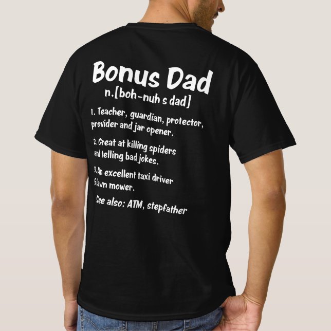 T-shirt Définition drôle à propos de Bonus Papa (Dos)