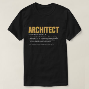 T-shirt Définition drôle d'ARCHITECTE avec la couleur