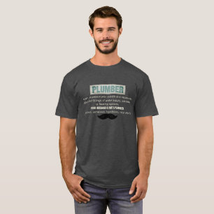 T-shirt Définition Drôle Du Plomber Et Moustache