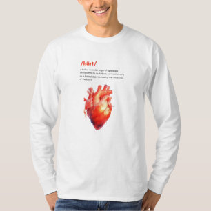 T-shirt Définition du coeur humain Long Manche