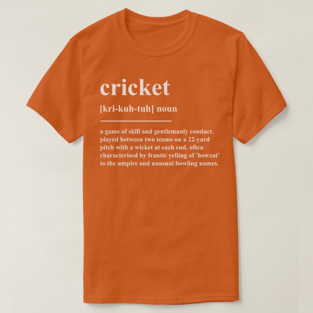 T-shirt Définition du cricket (Design devant)