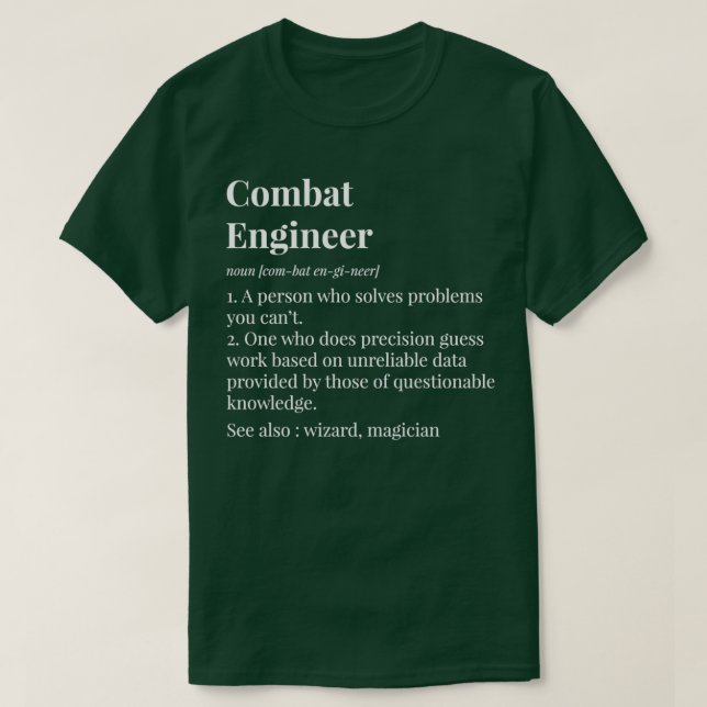 T-shirt Définition du génie de combat (Design devant)