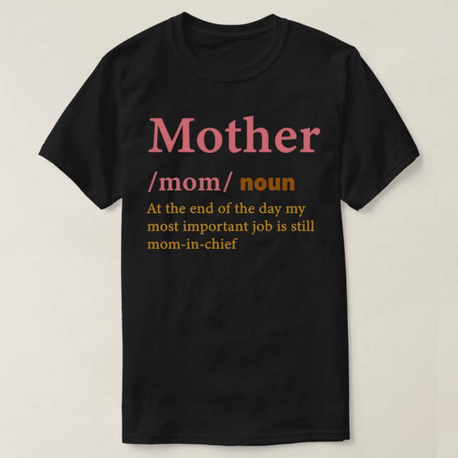 T-shirt Définition du jour des mères (2) (Design devant)