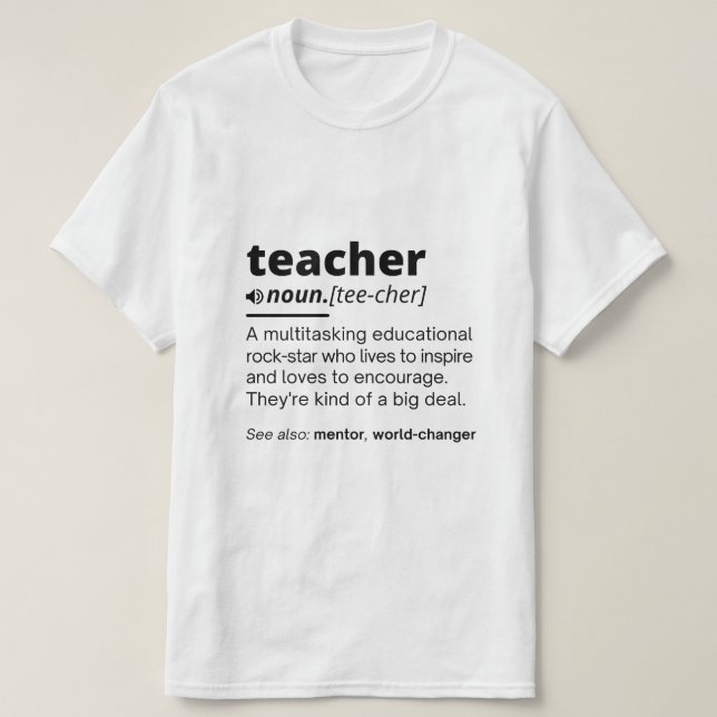T-shirt définition du professeur, définition du professeur (Design devant)