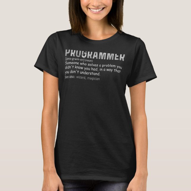 T-shirt Définition du programmeur Codage informatique N (Devant)