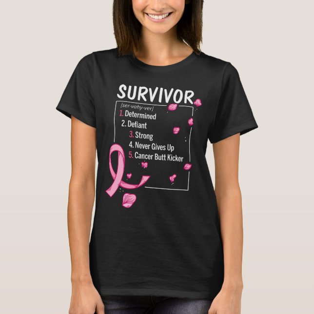 T-shirt définition du survivant du cancer du sein (Devant)
