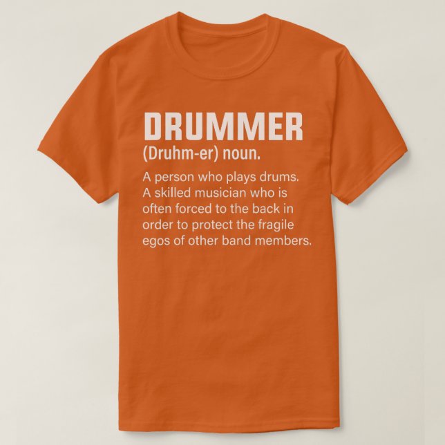 T-shirt Définition du tambour Humour musicien (Design devant)