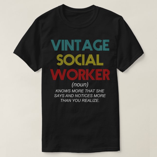 T-shirt Définition du travailleur social vintage (Design devant)