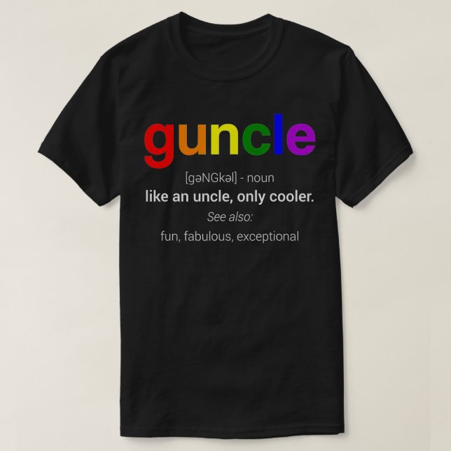T-shirt Définition Guncle Drôle Cadeau Pour Gay Oncle (Design devant)