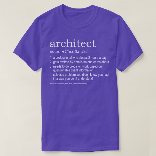 T-shirt Définition pour architectes (Design devant)