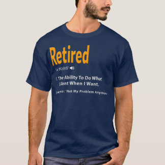T-shirt Définition Retraitée Drôle Gag Cadeau de retraite