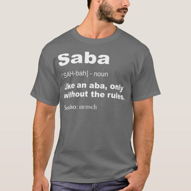 T-shirt Définition Saba Funny Cadeaux Hébreux Grand-Père H (Devant)