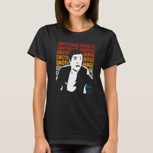 T-shirt dégâts émotionnels Texte de mème répétition Silhou