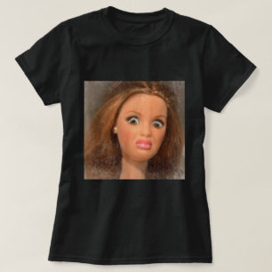 T-shirt Dégoûté Doll Face Mème Drôle