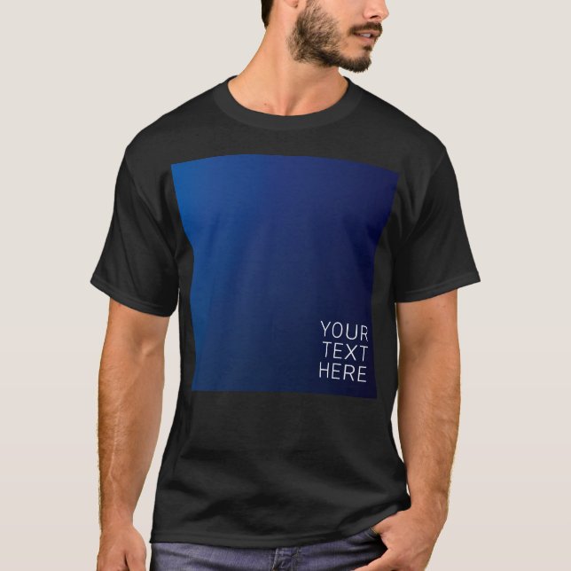 T-shirt Dégradé bleu foncé moderne et texte modifiable min (Devant)