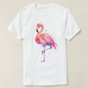 T-shirt Dégradé d'aquarelle de flamant rose