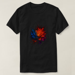 T-shirt dégradé fleur colorée éclaboussure