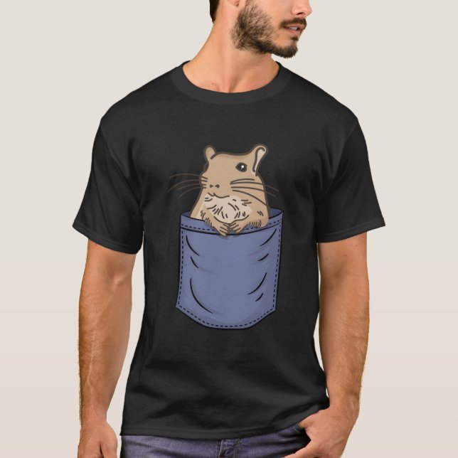 T-shirt Degu Chest Pocket Rodent Octodon Hystricomorpha Co (Devant)