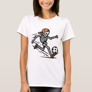 T-shirt Déguisement de football de squelette Halloween hom