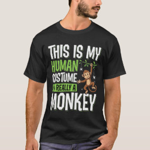 T-shirt Déguisement de singe drôle vecteur Halloween