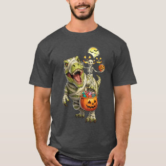 T-shirt Déguisement de T Rex de squelette de Halloween de