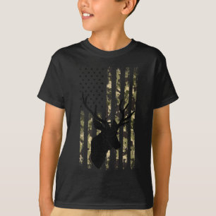 T-shirt Déguisement Drôle Drapeau Usa Buck Cerf Chasse