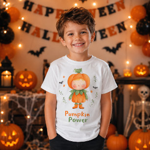 T-shirt Déguisement Enfant Halloween Pouvoir Citrouille Mi