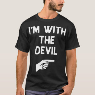 T-shirt Déguisement 'Je suis avec le diable' Halloween ass