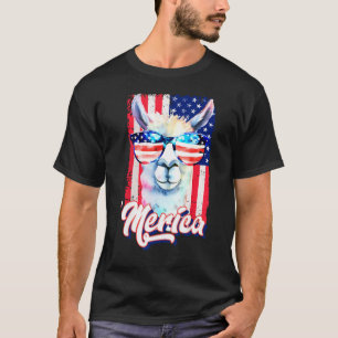 T-shirt Déguisement Merica, Lama Cool 4 Juillet