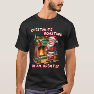 T-shirt Dégustation De Châtaignes Au Feu Ouvert Drôle Rude