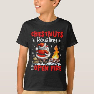 T-shirt Dégustation De Châtaignes Au Feu Ouvert Drôle Rude