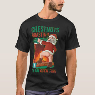 T-shirt Dégustation De Châtaignes Au Feu Ouvert Drôle Rude