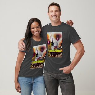 T-shirt Dégustation de vin Art numérique coloré   