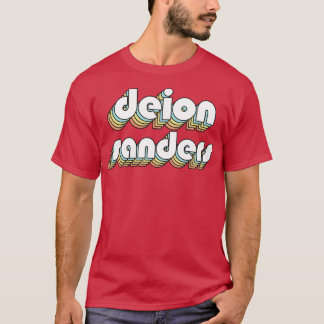 T-shirt Deion Sanders Retro Typographie Arc-en-ciel style 