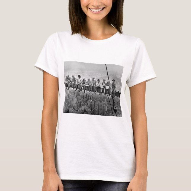 T-shirt Déjeuner au sommet d'un gratte-ciel (Devant)