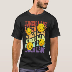 T-shirt déjeuner dame sourire rétro face retour à l'école 