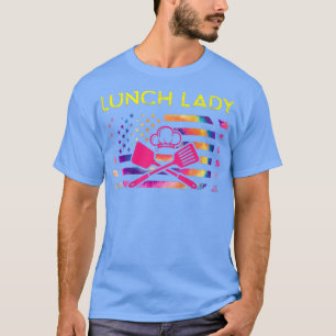 T-shirt Déjeuner Lady Cuisine Nourriture Drapeau Américain