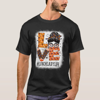 T-shirt Déjeuner Lady Love Messy Bun Citrouille Femmes Hal